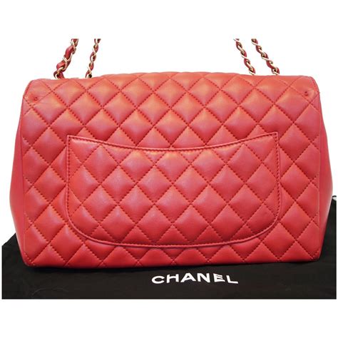 chanel red lambskin classic flap bag|Chanel classic flap bag price.